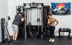 REP Wall-Mounted Ares™ 2.0 (93") – 4 Post Compact Configuration – Metallic Black – With Storage Wings & Full Accessory Package | Luxury Home Gym System India